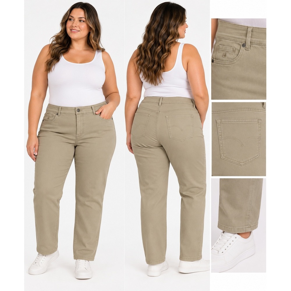 Gloria Vanderbilt Amanda Flaxen Wheat Straight Leg Jeans – Size 18 – NWT